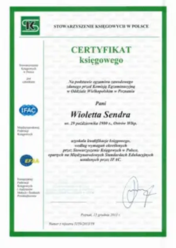 Certyfikat Księgowego SKwP – Stowarzyszenie Księgowych w Polsce